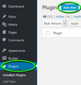 Step 1 - Plugins -- Add New