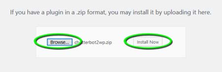 Step 3 - Click Browse then select the zip file on your computer, then click Install Now